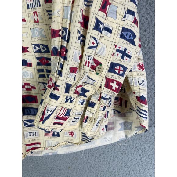 Tommy Hilfiger‎ Men’s Vintage Nautical Flag Button Shirt Size M Sailing Prep - Picture 6 of 10